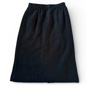 Boston Traveler Black Wool Blend Skirt | Size 6 | Vintage Made in USA